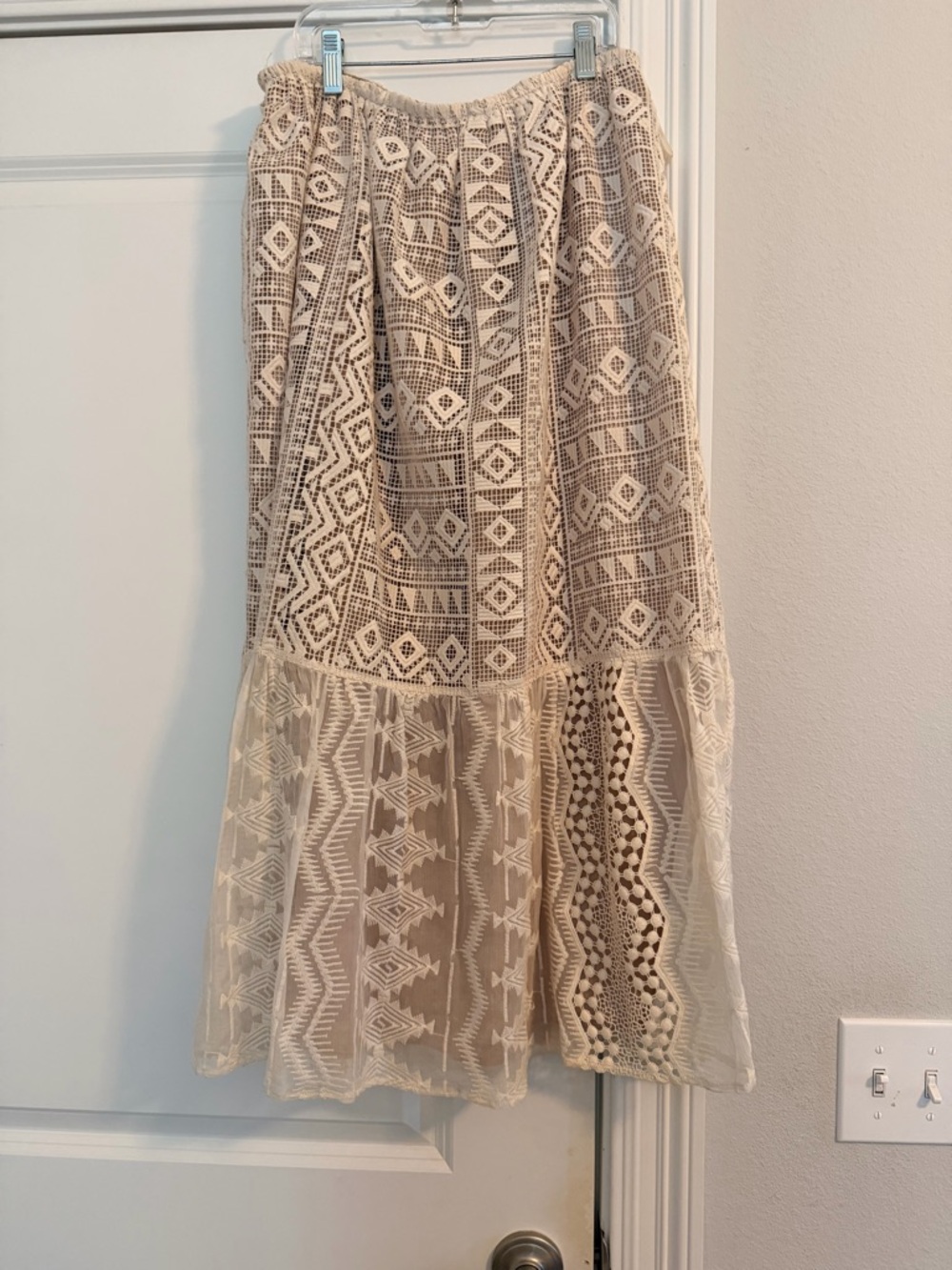 Anna Sui lace overlay maxi skirt size small *flaw*